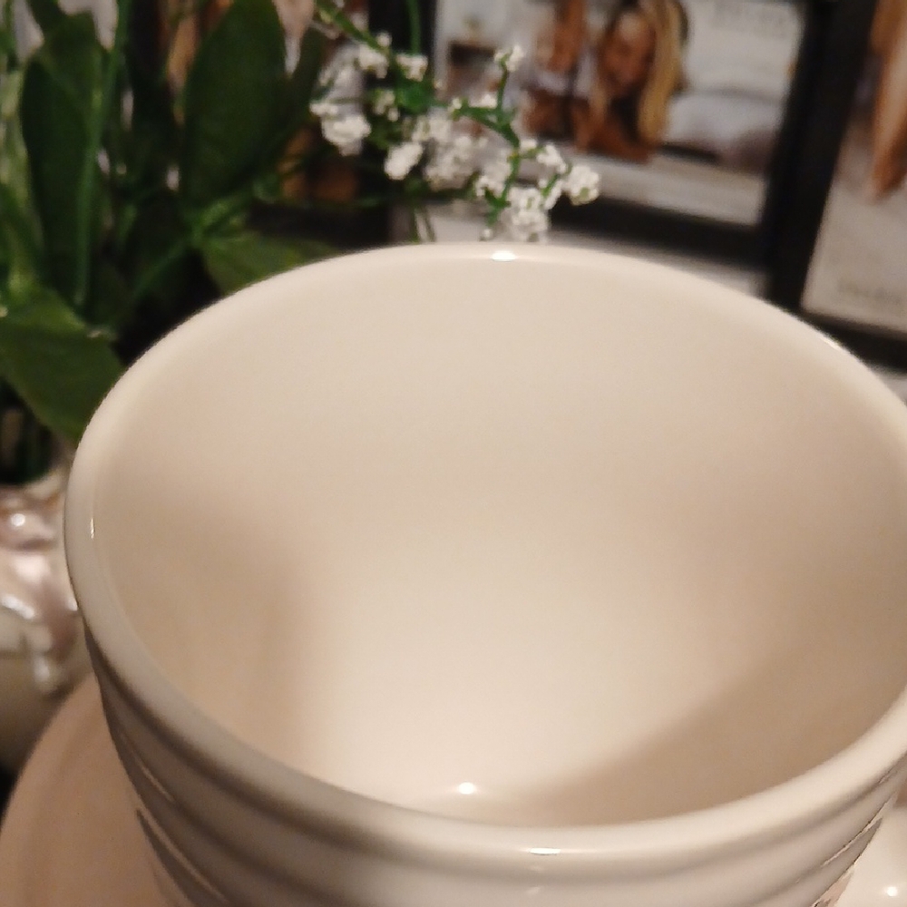 Rae Dunn Cream Mug with Ribbon - Picture 4 of 6